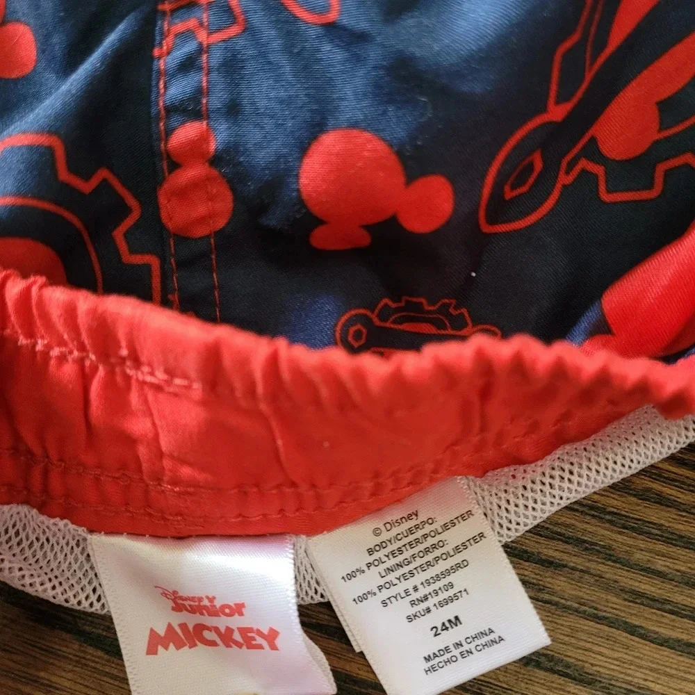 Disney Junior Mickey Mouse Racing Swimming Trunks Swimming Shorts Size 24 Months
